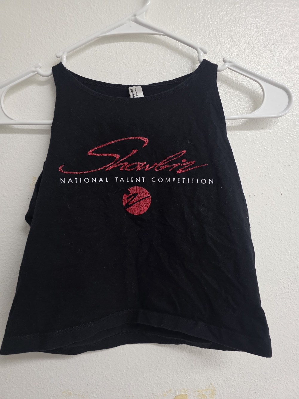 American Apparel Black Tank with Red Graphic (0747)